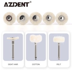 5Pcs/Pack Dental Goat Hair Polishing Brush Buffing Wheel 2.35mm for Rotary Tools