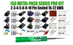 504PCS Metri-Pack 150 Series 2,3,4,5,6,8,10 PIN Connector w/16-22 AWG w/Tool