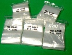 500 Clear 4×4 Zip Seal Bags 2MIL Resealable Bags 4″ x 4″ Squeeze Top Lock 2 mil