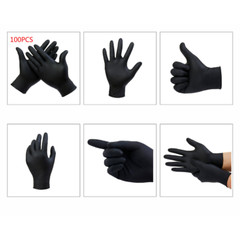 100pcs/box disposable gloves Black vinyl nitrile Sterile Healthcare Food Size M