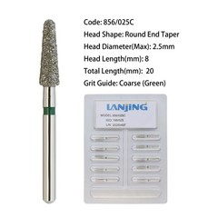 Dental Burs Diamond FG Round End Taper Cylinder High Speed Friction Grip 850 856