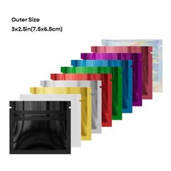 4CustomPrint 100 Glossy 1g Mylar Odor-Proof Resealable Zipper Lock Bags