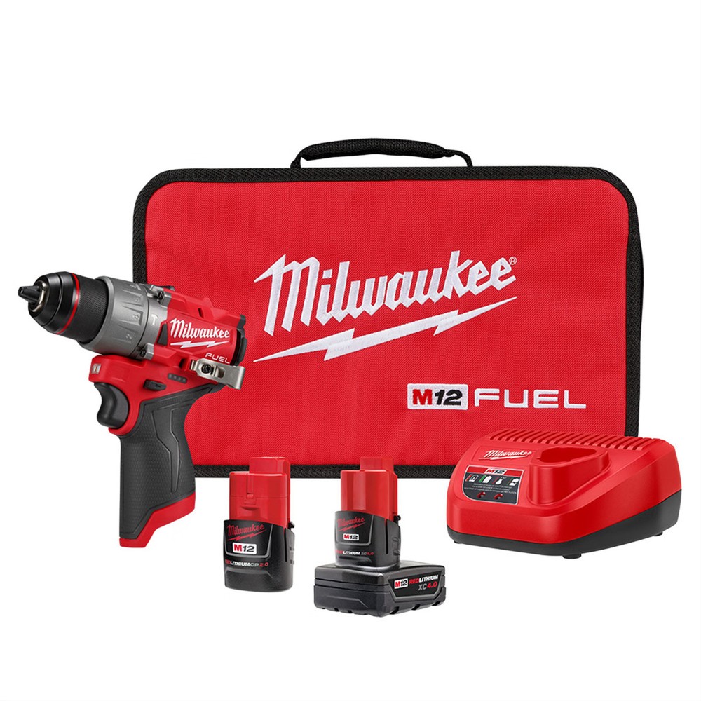 Milwaukee Tool M12 FUEL 1/2″ Hammer Drill/Driver Kit