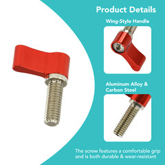 Adjustable 4pcs Thumb Lever Screw, M4*17mm & M6*17mm Sizes (Red or Black)