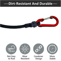 5 Types Stretch Elastic Ropes 8MM Bungee Cords with Hooks Lightweight Bikes Tie