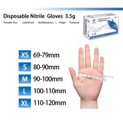 GP Craft Disposable Medical Grade Nitrile 3.5mil Blue XS Glove Latex Free 100pcs