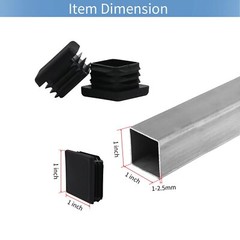 1″x1″ Square Tube End Cap Plastic Plugs 12 Pack, 1×1 1 Inch Square Tubing Plug