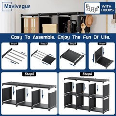 Mavivegue Bookcase 18-Cube Extra Large Book Shelf DIY Cube Storage Organizer-