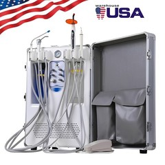 Portable Dental Delivery Unit Syringe Suction Turbine With Air Compressor 4Hole