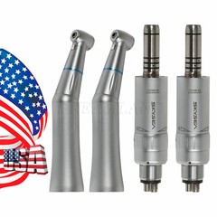 3*Dental Slow Speed Handpiece Internal Spray Contra Angle & Air Motor Kit 4 Hole