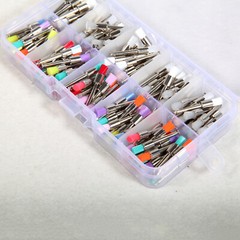 200 Pcs Dental White&Colorful Nylon Latch Flat Polishing Polisher Prophy Brushes