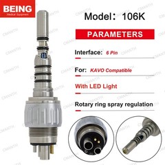 BEING Dental Fiber Optic Handpiece High Speed Turbine For KaVo Coupler 6 Hole