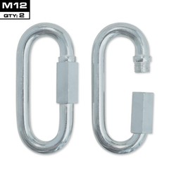 MEISTER QUICK LINK SCREWLOCK CARABINERS – M12 x 2 PACK – Galvanized Steel Clips