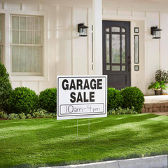 20 In. X 24 In. Corrugated Plastic Garage Sale Yard Sign and Holder