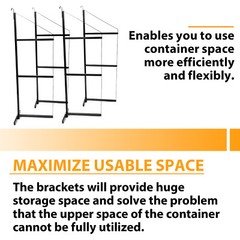 4 Pack Black Cargo Shipping Container Shelving Shelf Brackets Universal Fitment