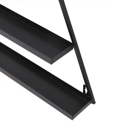 Black 5 Tiers Wall-Mount Metal Nail Polish Display Racks Floating Perfume Racks