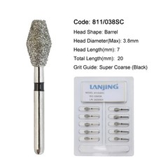 Dental Burs Diamond Round End Taper Surgical Long Ball Barrel FG for High Speed