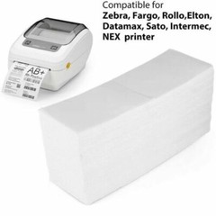 8000 Fanfold 4×6 Direct Thermal Labels. Shipping / Barcode Labels for Zebra UPS