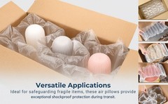 2 Rolls Air Pillow Film 8x4x2000ft Cushion Void Fill Shipping 1.2 Mil 2″ Core