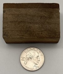 Vintage Printers Block Man Raking in Money Cartoon Graphic Copper