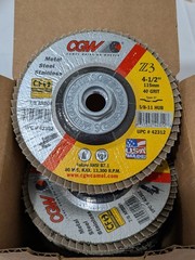 CGW Flap Disc: 4-1/2″ Dia, Zirconia Alumina, Type 27 Box of 10 42312
