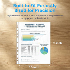 260 Pack Clear Sheet Protectors 8.5 X 11 Inch Easy-Open, Transparent Plastic Pag