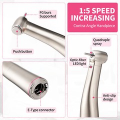 Dental Brushless LED Electric Micro Motor 1:1/1:5 Increasing Handpiece