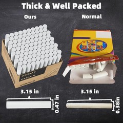 ZEZUT White Chalk 100PCS, Low Dust Chalks Stick 1 Count (Pack of 100),