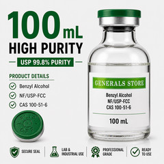 Benzyl Alcohol USP Grade 99.8% Purity NF/FCC CAS 100-51-6 Lab & Industrial Use