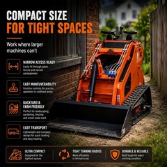 15HP Mini Skid Steer Loader Gasoline Crawler Hydraulic EPA Free Shipping USA