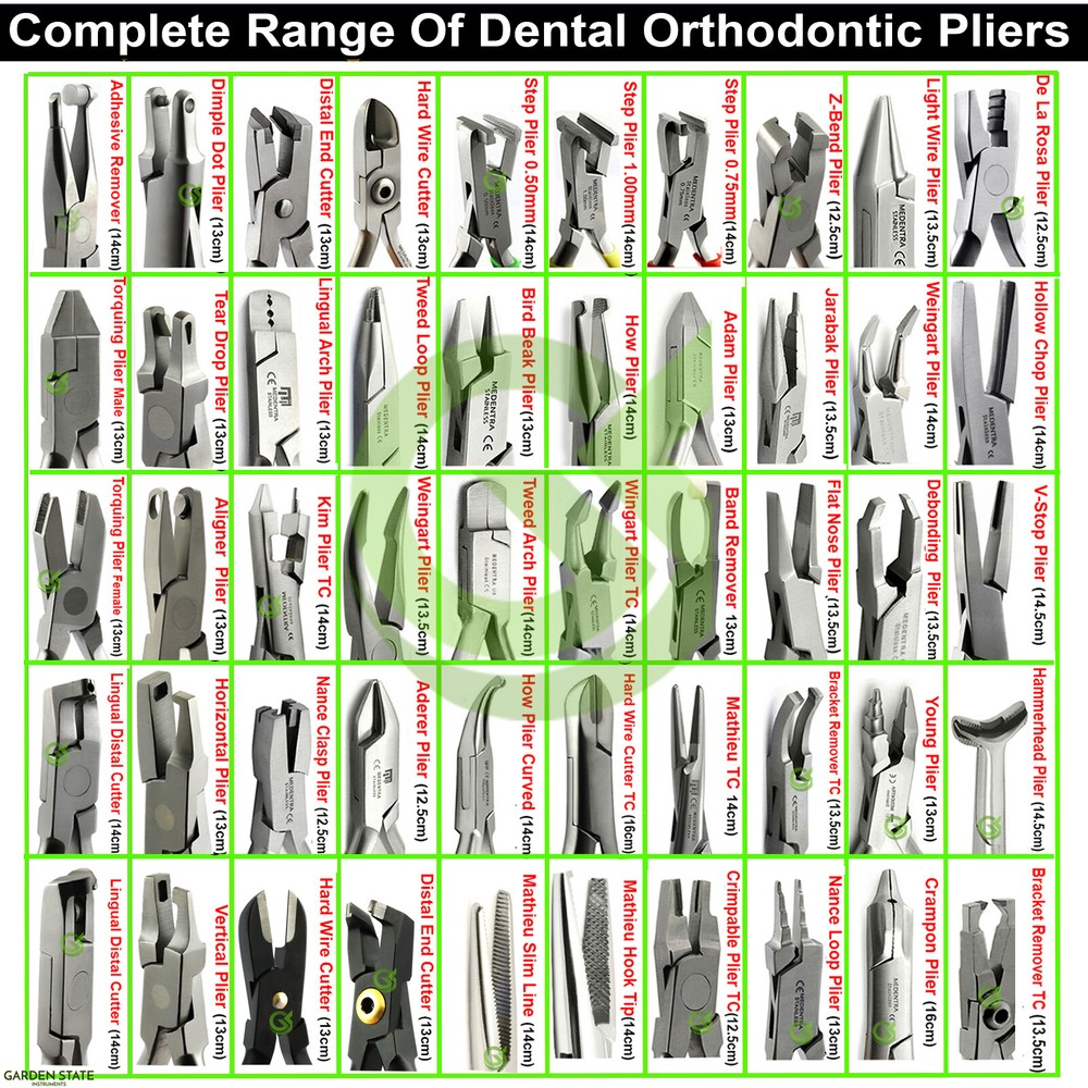 Range of Dental Pliers Orthodontic Detailing Plier Braces Archwire Bending Plier