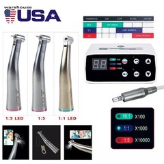 NSK Style Dental Slow Low Speed Handpiece Contra Angle Straight Air Motor 2/4H