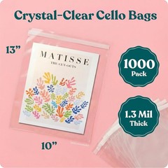 Transparent 10×13 Self-Sealing Cello Bags for Storage and Packaging – 1000 Count