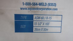 Aquasol ASW-60/R-15 Water Soluble Paper 15-1/2in X 165ft