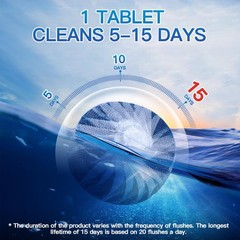 Vacplus Automatic Toilet Bowl Cleaner Tablets, 1 Count (Pack of 100), Blue