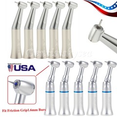Dental Slow Low Speed Handpiece Contra Angle Push Button fit FG 1.60mm Burs