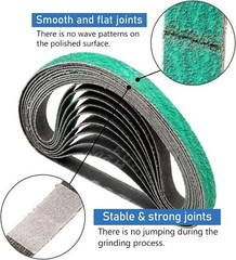 SATC 10 Pack 1/2″ x 18″ Zirconia Sanding Belts 36 Grit for Air File Belt Sander
