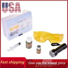 UV Oil Leak Detection Kit for Automotive AC System with Dye and Flashlight