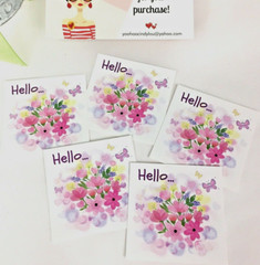 60x Thank You Floral Stickers, Butterfly Pink Flowers Envelope Seals