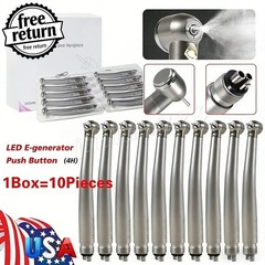 10 x US Ship 4 Hole Dental LED High Speed Handpiece E-generator Turbine ASkeadnt