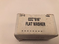 3/8” Stainless 18-8 Flat Washers, CCC “616”, OD-.625 ID-.390 (Box Of 100 Pcs.)