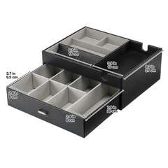ProCase 2 Layers Valet Tray Gift for Men, 7.87″D x 10.63″W x 4.72″H, Black