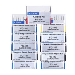 AZDENT Dental FG Diamond Burs Composite/Polishing Kit for High Speed Handpiece