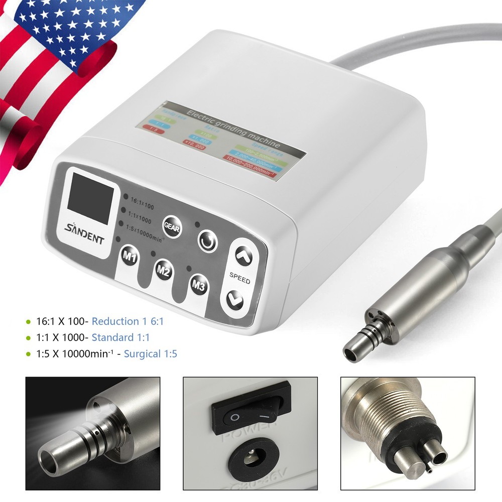 SANDENT Dental Brushless LED Electric Micro Motor 1:5 /1:1 / 1:4.2 LED Handpiece