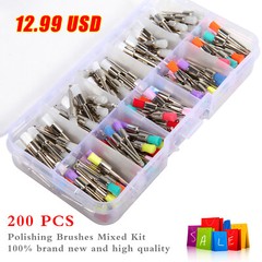200 pcs Dental Teeth Prophy Brushes Polishing Tapered Latch Type Mixed 2.35mm