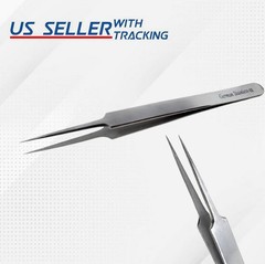 High Precision Lab Tweezers/Forceps Fine Needle Point Tips Stainless Steel 4.75″