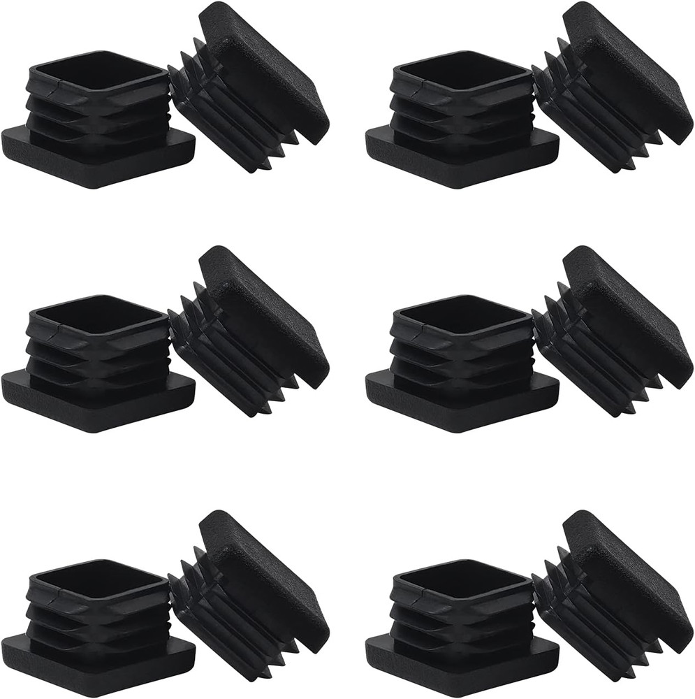 1″ 1×1 Square Tube End Cap Plastic Plugs 12Pcs, 1″x1″ 1 Inch Tubing…