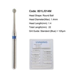 Dental Burs Diamond Round End Taper Surgical Long Ball Barrel FG for High Speed