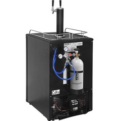 Black Beer Kegerator Dual Tap 1/6 1/4 1/2 Barrel Compatible