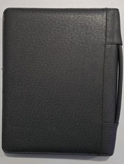 Unbranded Black Saffiano Faux Leather 3-Ring Zipper Binder Portfolio Padfolio